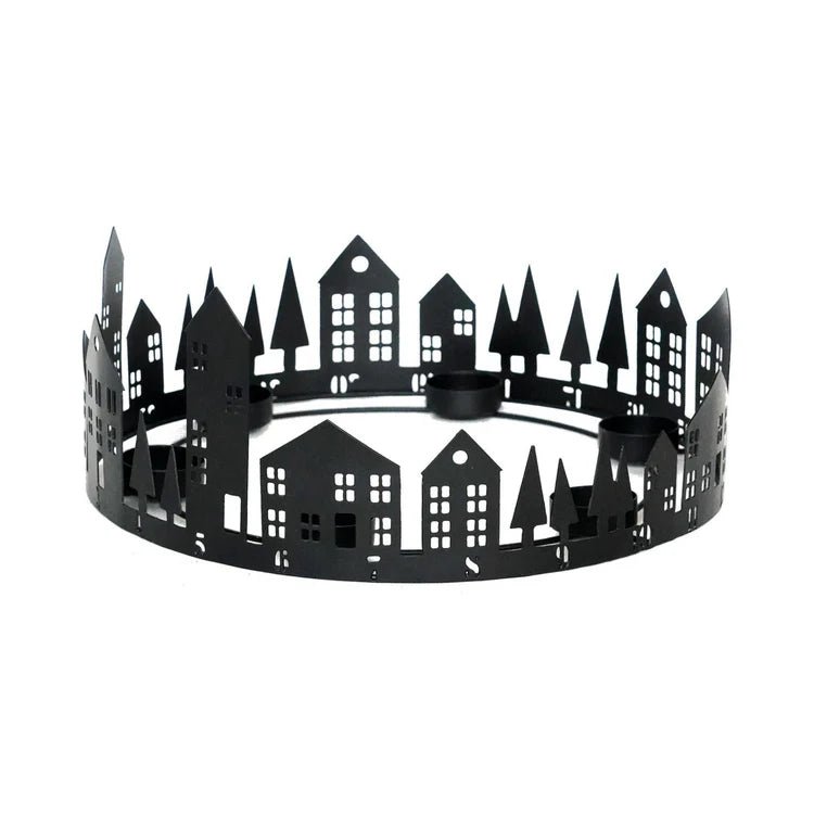 Round Advent Tealight Centrepiece Metal Black Quality Home Decor Garden & Outdoor Living and Gifts