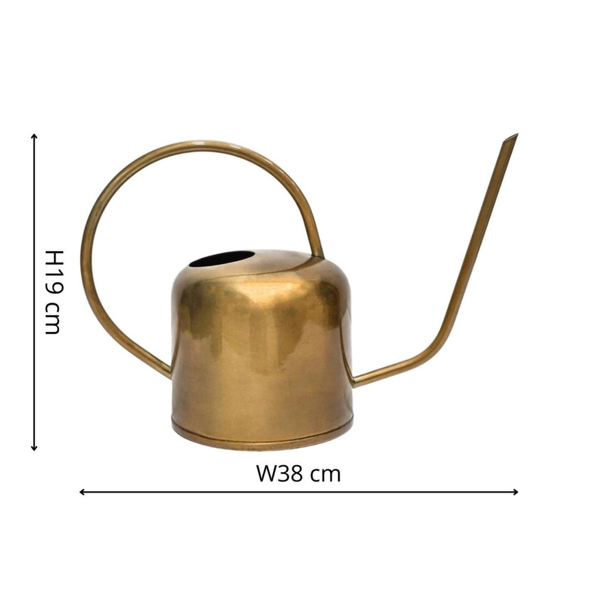 Royal Kew Gardens Indoor Metal Watering Can - Matt Brass Finish & Comes in a Gift Box Luxury Home Decor Garden & Outdoor And Gifts