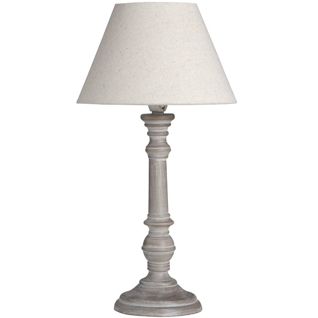 Rustic Handcrafted Wooden Table Lamp & Light Linen Shade - Stylish Table Lamps UK Luxury Home Decor Garden & Outdoor And Gifts