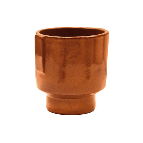 Rusty Brown Stoneware Indoor Planter - Glazed Handles Luxury Home Decor Garden & Outdoor And Gifts