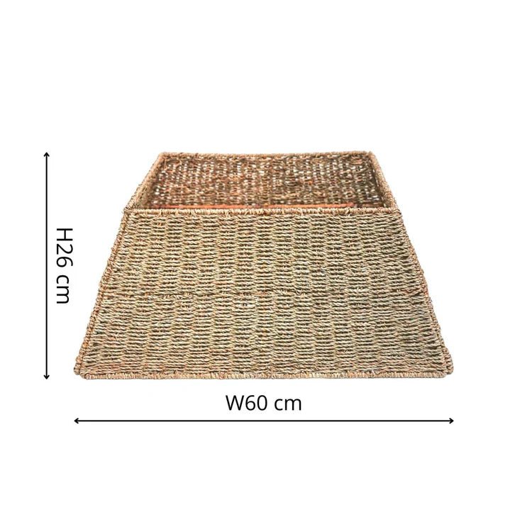 Seagrass Christmas Tree Skirt Square - Foldable, Natural Brown Quality Home Decor Garden & Outdoor Living and Gifts