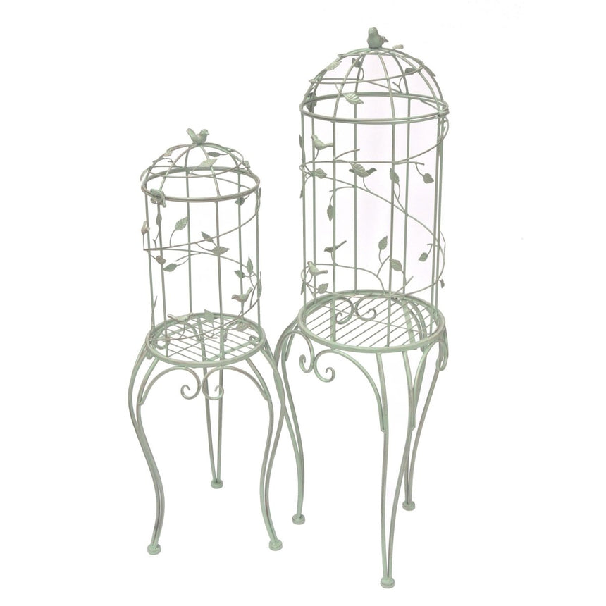 Set of 2 Birdcage Planters With Stands - Garden Occasional Tables - Green Quality Home Decor Garden & Outdoor Living and Gifts