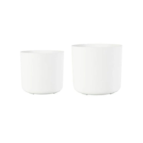 Set of 2 Celine Indoor Planters White Stone Finish - Waterproof, 100% Recycled, UV Stable Quality Home Decor Garden & Outdoor Living and Gifts