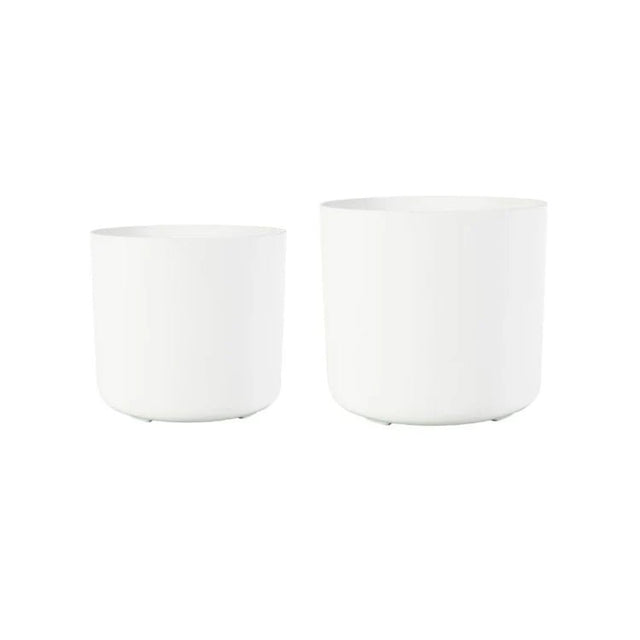 Set of 2 Celine Indoor Planters White Stone Finish - Waterproof, 100% Recycled, UV Stable Quality Home Decor Garden & Outdoor Living and Gifts