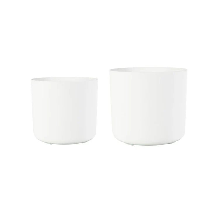 Set of 2 Celine Indoor Planters White Stone Finish - Waterproof, 100% Recycled, UV Stable Quality Home Decor Garden & Outdoor Living and Gifts