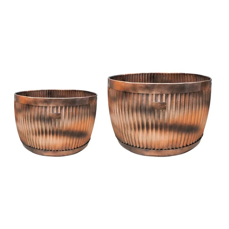 Set of 2 Hampton Outdoor Bowl Planters Copper Finish - Inspired by Hampton Court Palace Gardens Quality Home Decor Garden & Outdoor Living and Gifts