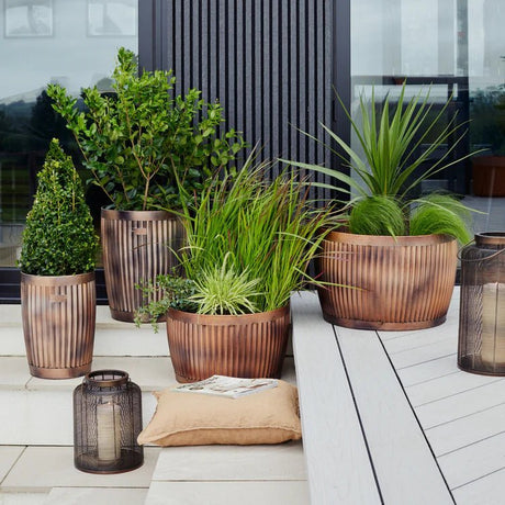 Set of 2 Hampton Outdoor Planters Copper Finish - Inspired by Hampton Court Palace Gardens Quality Home Decor Garden & Outdoor Living and Gifts