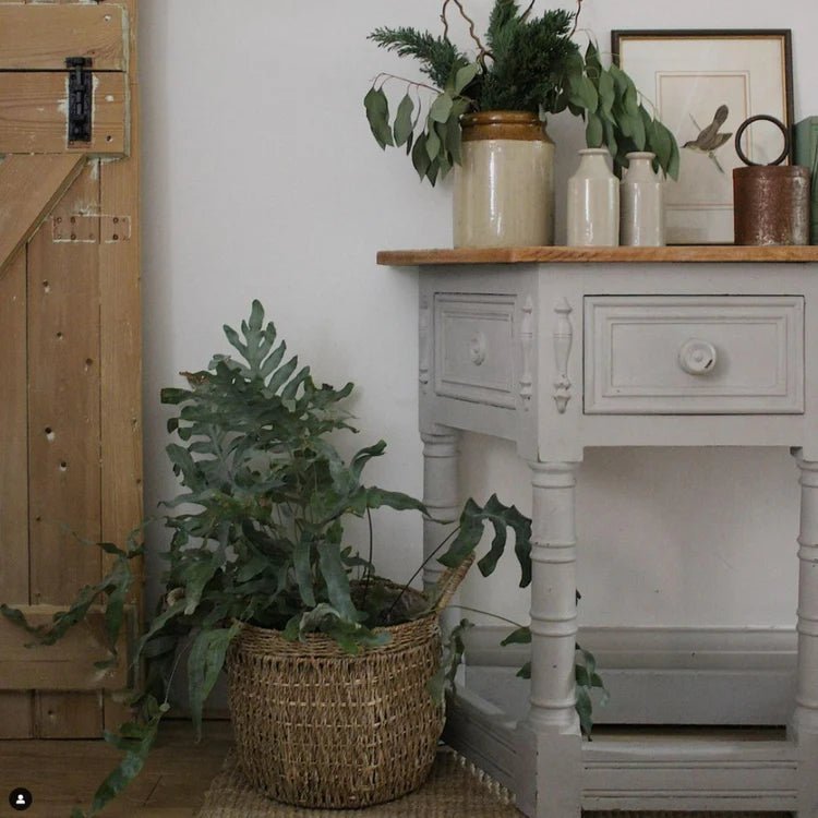 Set of 2 Seagrass Baskets or Plant Containers - With Handles and Lining Luxury Home Decor Garden & Outdoor And Gifts