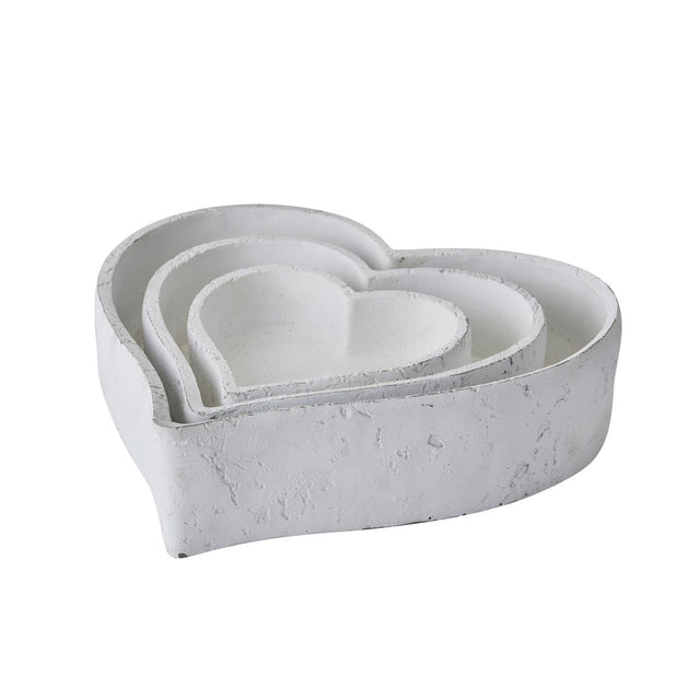 Set Of Three Large Matt White Ceramic Dishes - Decorative Ornaments UK Luxury Home Decor Garden & Outdoor And Gifts