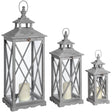 Set Of Three Wooden Lanterns With Traditional Cross Section Luxury Home Decor Garden & Outdoor And Gifts