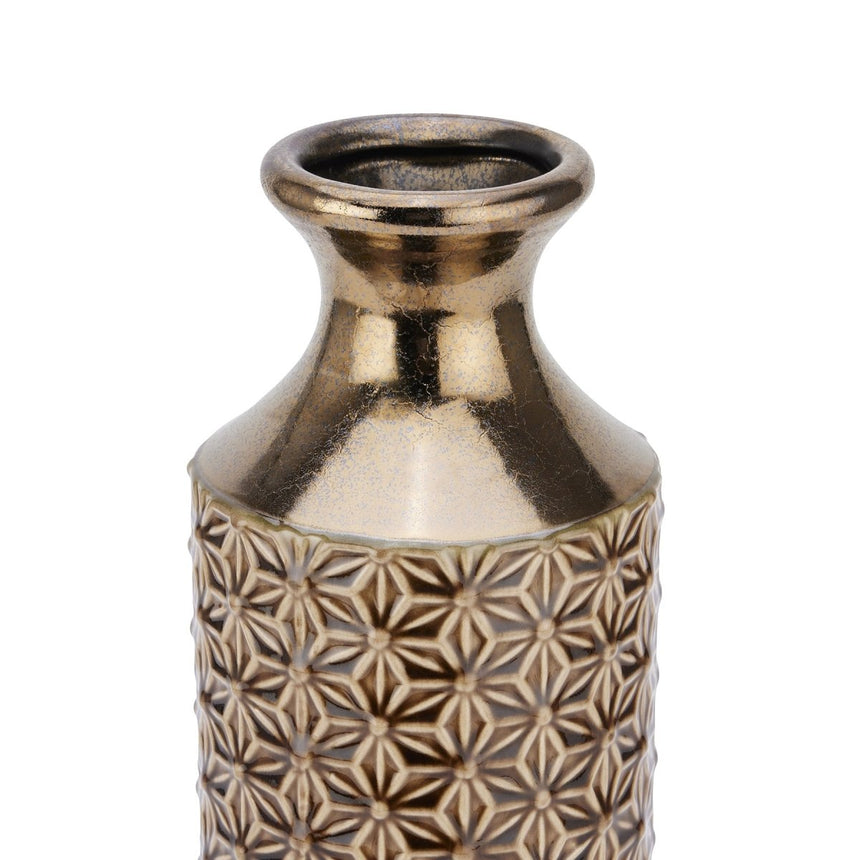 Seville Collection Caramel Fluted Vase - Decorative Ceramic Vases UK Luxury Home Decor Garden & Outdoor And Gifts