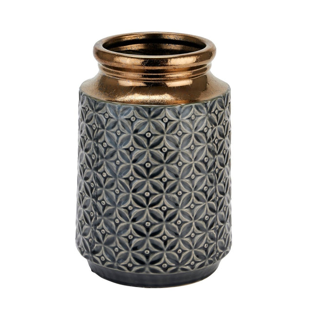 Seville Collection Grey Tones Lebes Squat Vase - Decorative Ceramic Vases UK Luxury Home Decor Garden & Outdoor And Gifts