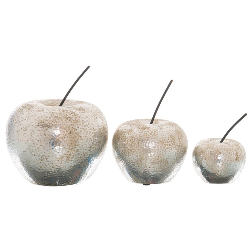 Silver Apple Ornament - Decorative Ornaments UK Luxury Home Decor Garden & Outdoor And Gifts