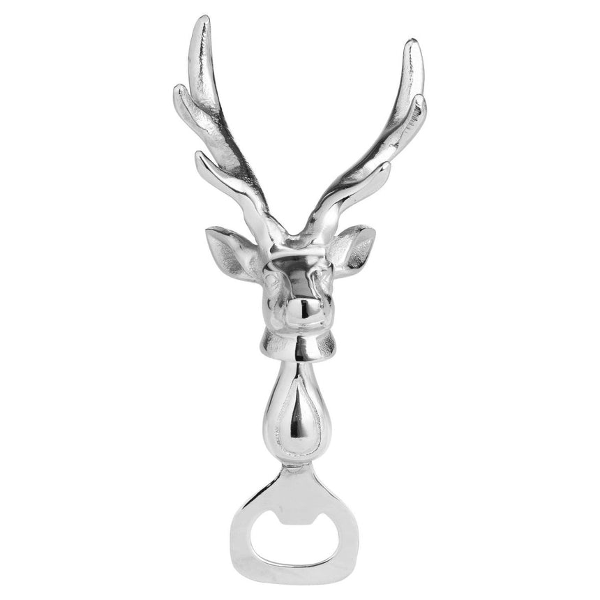 Silver Nickel Stag Head Detail Bottle Opener - Kitchen & Tableware UK Luxury Home Decor Garden & Outdoor And Gifts
