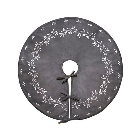 Slate Velvet Mistletoe Christmas Tree Skirt Quality Home Decor Garden & Outdoor Living and Gifts