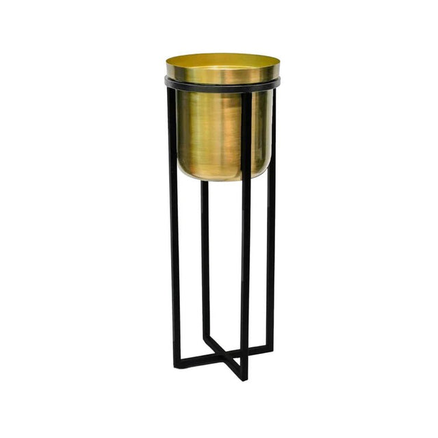 Small Antique Gold Indoor Planter Stand - Black Frame Luxury Home Decor Garden & Outdoor And Gifts