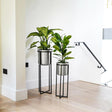 Small Antique Pewter Indoor Planter Stand - Black Frame Luxury Home Decor Garden & Outdoor And Gifts