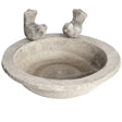 Small Cream Stone Bird Bath Ornament - Decorative Ornaments UK Luxury Home Decor Garden & Outdoor And Gifts