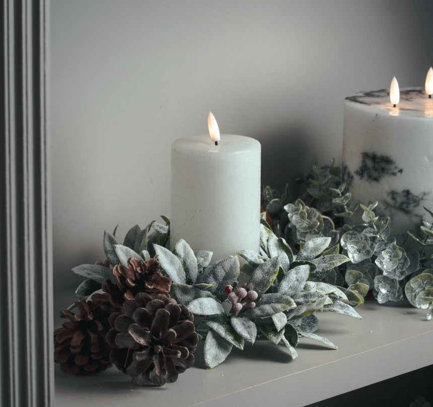 Small Frosted Candle Wreath Luxury Home Decor Garden & Outdoor And Gifts