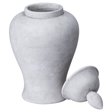 Small Handcrafted Darcy Stone Finish Ginger Jar - Stone Ceramic Vases UK Luxury Home Decor Garden & Outdoor And Gifts