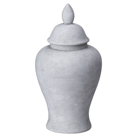 Small Handcrafted Darcy Stone Finish Ginger Jar - Stone Ceramic Vases UK Luxury Home Decor Garden & Outdoor And Gifts
