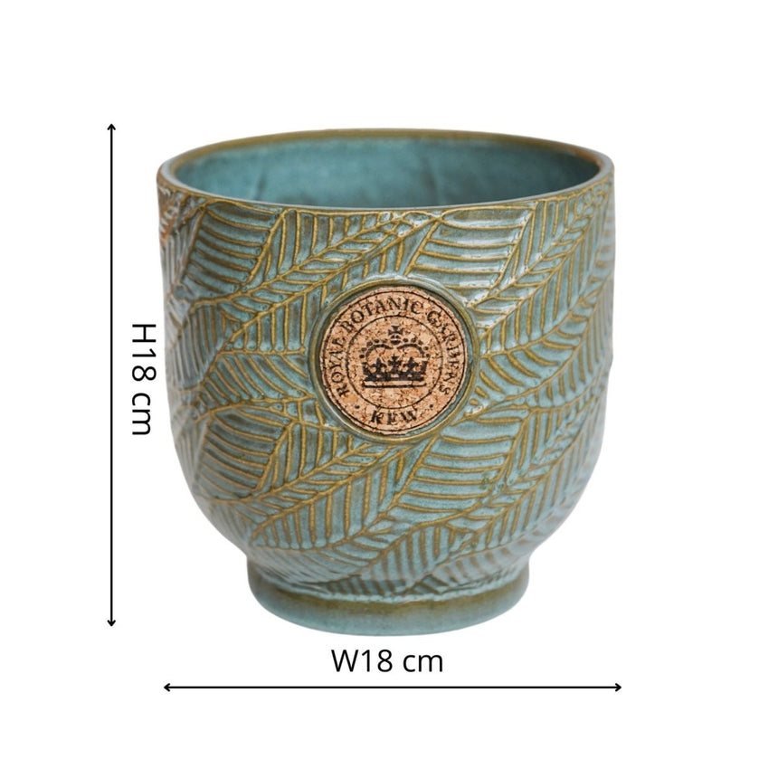 Small Kew Gardens Ceramic Leaf Inspired Moss Green Indoor Planter Luxury Home Decor Garden & Outdoor And Gifts