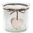 Smoked Crackled Heart Candle Holder - Small 11cm Diameter Luxury Home Decor Garden & Outdoor And Gifts