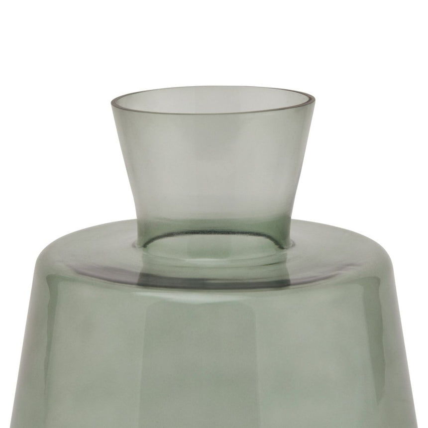 Smoked Sage Glass Ellipse Vase - Glass Vases for Flowers UK Luxury Home Decor Garden & Outdoor And Gifts