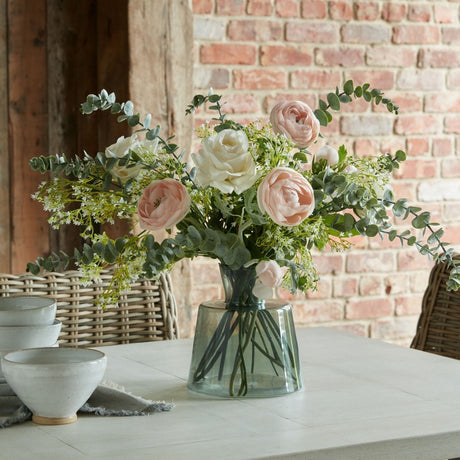 Smoked Sage Glass Ellipse Vase - Glass Vases for Flowers UK Luxury Home Decor Garden & Outdoor And Gifts