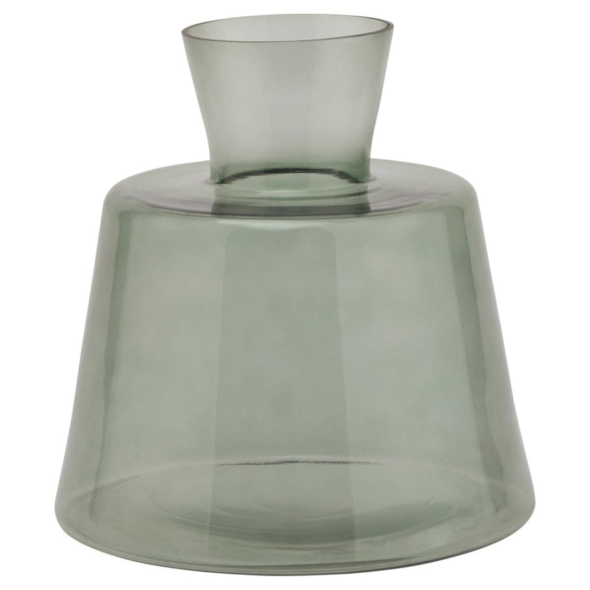 Smoked Sage Glass Ellipse Vase - Glass Vases for Flowers UK Luxury Home Decor Garden & Outdoor And Gifts