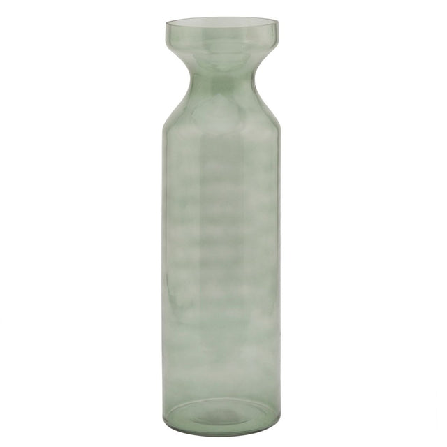 Smoked Sage Glass Fluted Vase - Glass Vases for Flowers UK Luxury Home Decor Garden & Outdoor And Gifts
