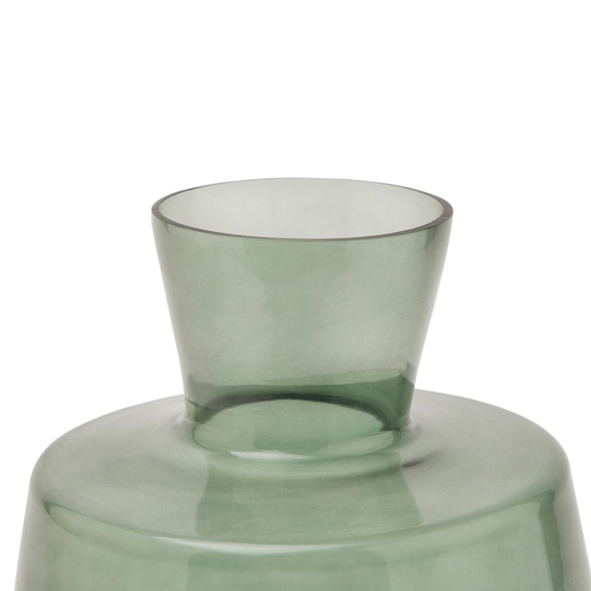 Smoked Sage Glass Large Ellipse Vase - Glass Vases for Flowers UK Luxury Home Decor Garden & Outdoor And Gifts