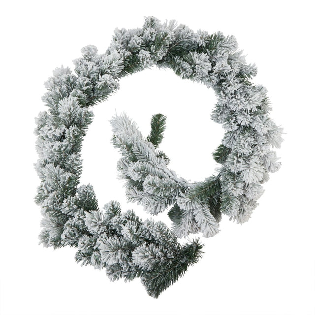 Realistic Artficial Snow Covered Pine Garland - 1.8m Length Luxury Home Decor Garden & Outdoor And Gifts