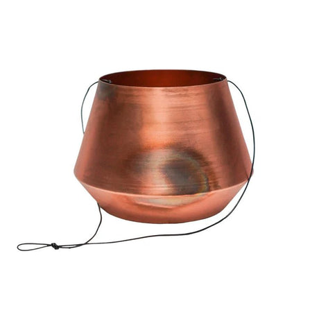 Soho Indoor Hanging Planter Copper w/Leather Strap - Aged Finish, Waterproof, Lightweight Quality Home Decor Garden & Outdoor Living and Gifts