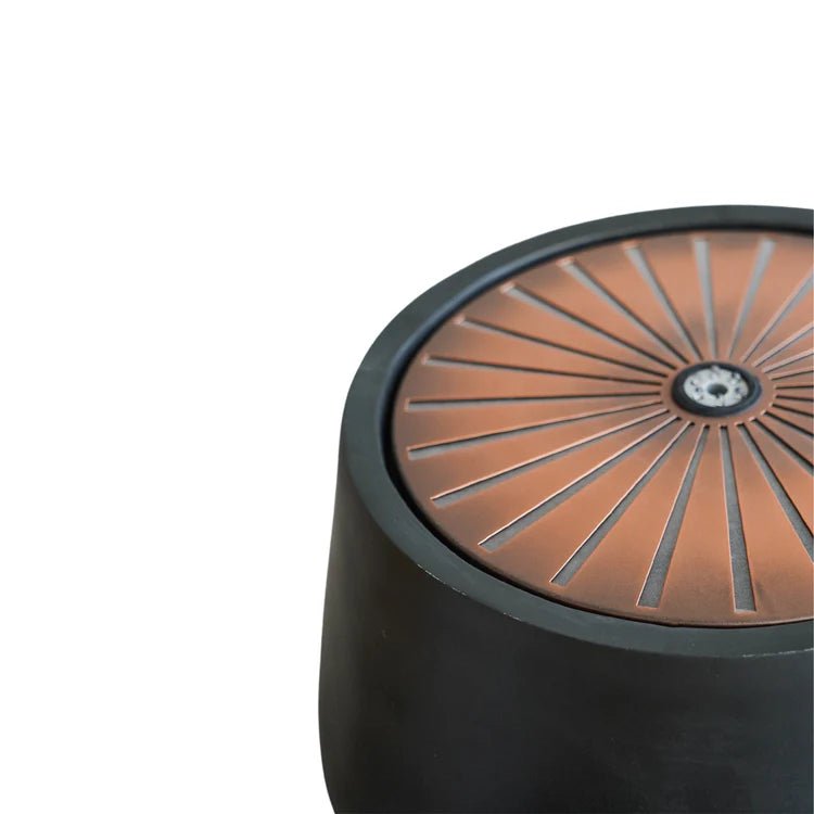 Solis Outdoor Garden Small Water Fountain Feature w/Light Display - Charcoal & Aged Copper Quality Home Decor Garden & Outdoor Living and Gifts