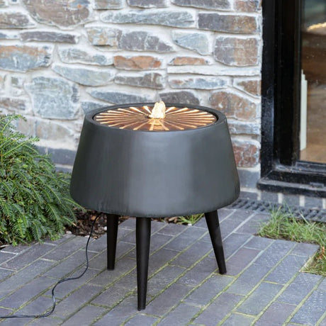 Solis Outdoor Garden Small Water Fountain Feature w/Light Display - Charcoal & Aged Copper Quality Home Decor Garden & Outdoor Living and Gifts
