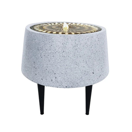 Solis Outdoor Small Graden Water Fountain Feature w/Light Display - Terrazzo & Brass, UV Stable Quality Home Decor Garden & Outdoor Living and Gifts