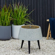 Solis Outdoor Small Graden Water Fountain Feature w/Light Display - Terrazzo & Brass, UV Stable Quality Home Decor Garden & Outdoor Living and Gifts