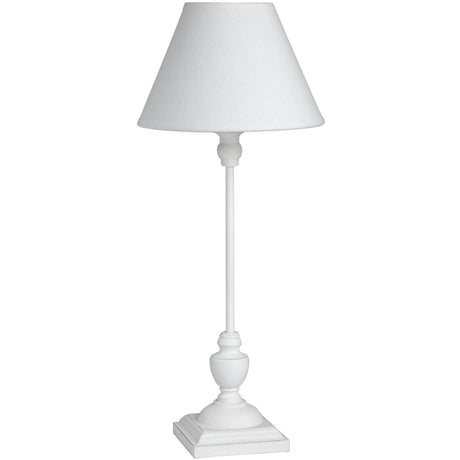 Symi White Slim Distressed Wooden Table Lamp - Stylish Table Lamps UK Luxury Home Decor Garden & Outdoor And Gifts