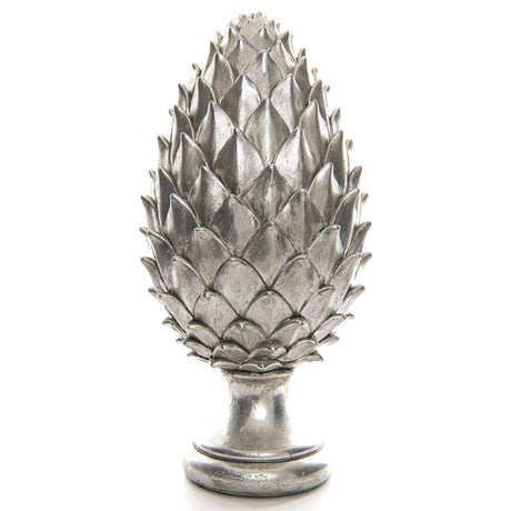 Tall Large Silver Pinecone Finial Luxury Home Decor Garden & Outdoor And Gifts