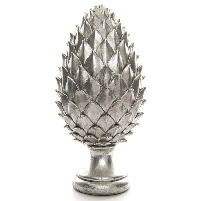 Tall Large Silver Pinecone Finial Luxury Home Decor Garden & Outdoor And Gifts