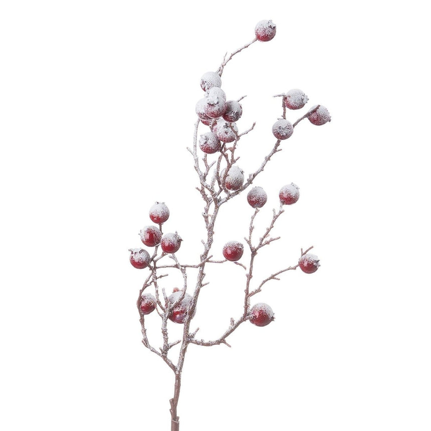 Tall Snow Kissed Red Berries - Realistic Artificial Flower Single Stem Luxury Home Decor Garden & Outdoor And Gifts