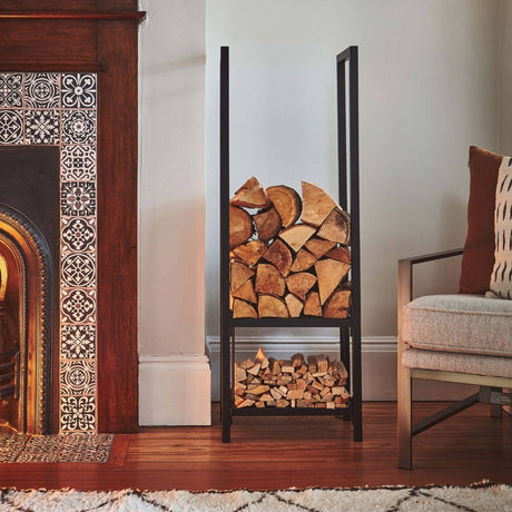 Tall Square Shelved Log Storage H120cm Luxury Home Decor Garden & Outdoor And Gifts