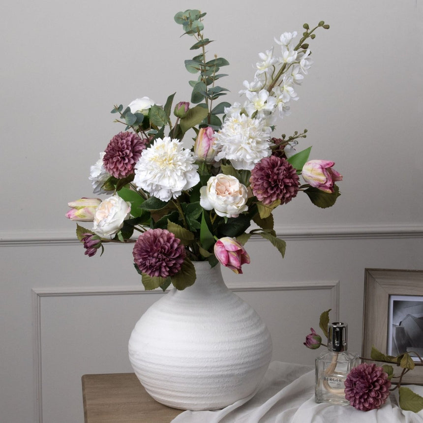 Tall White Delphinium - Luxury Artificial Flower Single Stem Luxury Home Decor Garden & Outdoor And Gifts