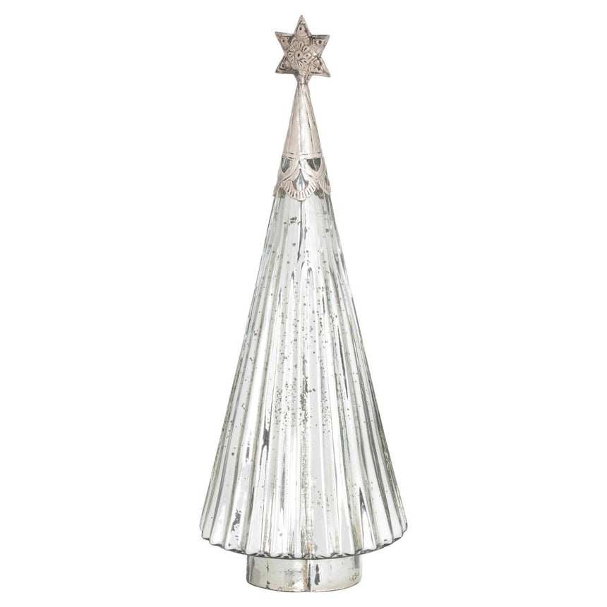 The Noel Collection Star Topped Glass Decorative Large Tree - Decor Sanctuary UK curated collection of luxury home decor