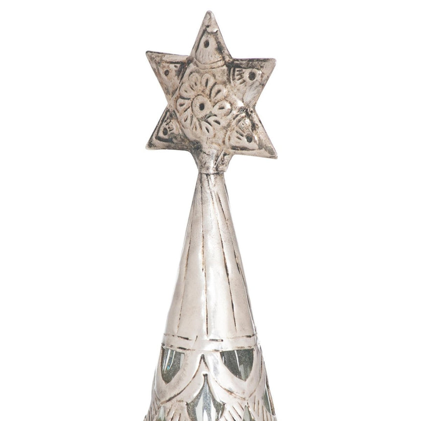 The Noel Collection Star Topped Glass Decorative Large Tree - Decor Sanctuary UK curated collection of luxury home decor