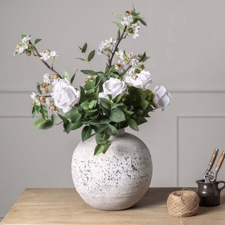 Tiber Stone Finish Ceramic Vase - Stone Ceramic Vases UK Luxury Home Decor Garden & Outdoor And Gifts