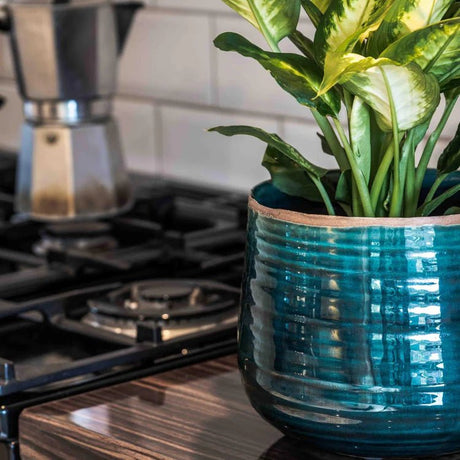 Turquoise Blue Ceramic Indoor Plant Pot Luxury Home Decor Garden & Outdoor And Gifts