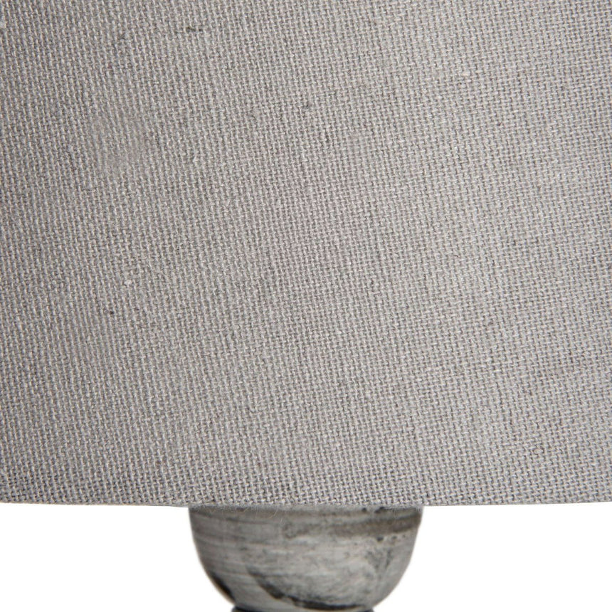 Uthina Grey Toned Wooden Table Lamp & Linen Shade - Stylish Table Lamps UK Luxury Home Decor Garden & Outdoor And Gifts
