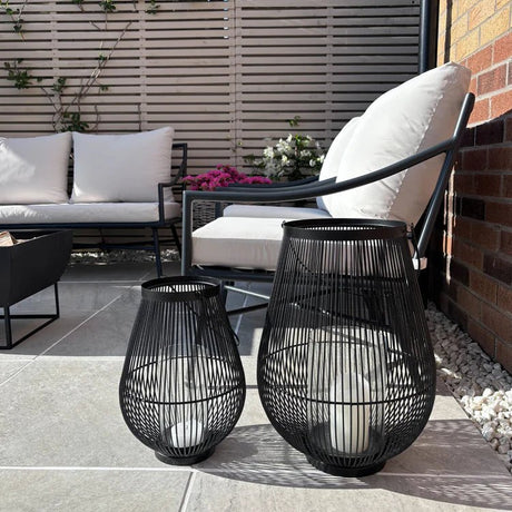 Venere Large Outdoor Garden Lantern Black Metal - Creates Restful & Intimate Environment Quality Home Decor Garden & Outdoor Living and Gifts